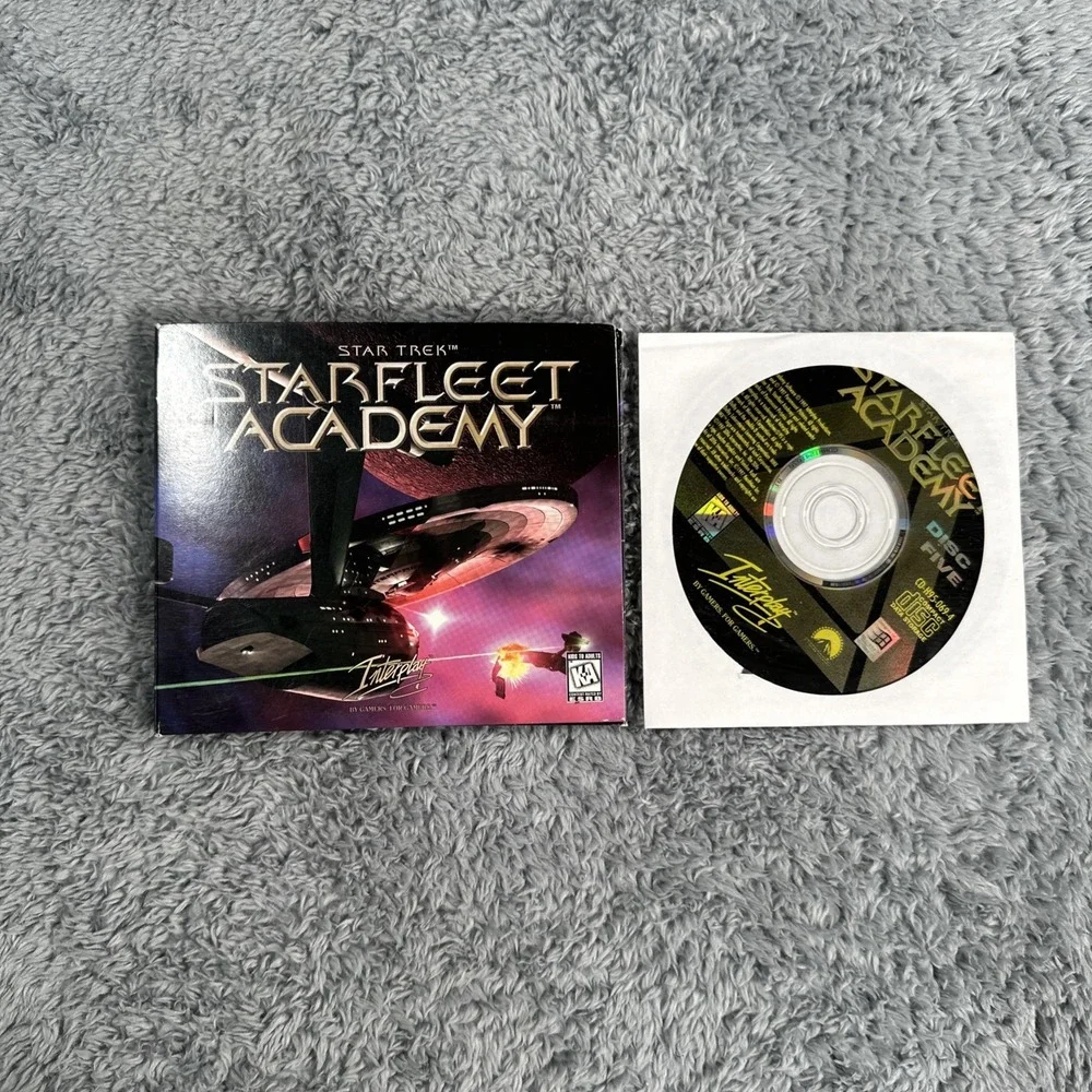STAR TREK STARFLEET ACADEMY Interplay 1997 VTG PC Game CD-Rom 5 Discs W/ Sleeve